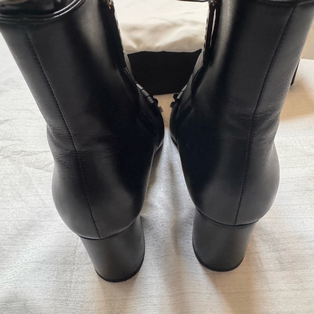 Gucci Marmont Black Calfskin Fringe Ankle Boots Gold GG EU 39.5 / US 9.5 Box - Picture 14 of 15